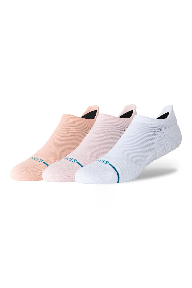 Assorted 3-Pack Solid Mid Tab Socks, Main, color, WHITE/ PINK/ CORAL MULTI
