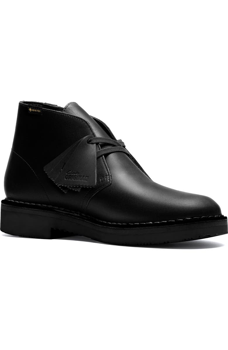 Clarks<sup>®</sup> Originals Gore-Tex<sup>®</sup> Waterproof Desert Boot, Main, color, Black Leather