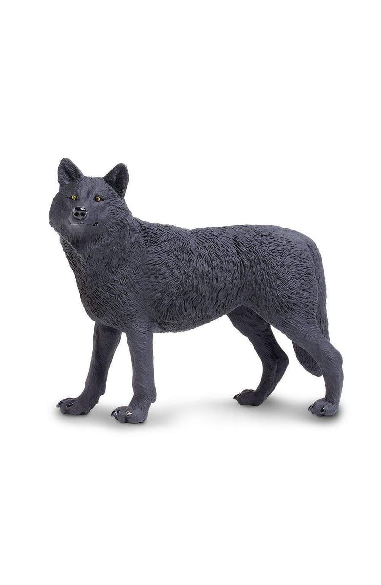 Safari Ltd. Black Wolf Toy, Alternate, color, NO COLOR