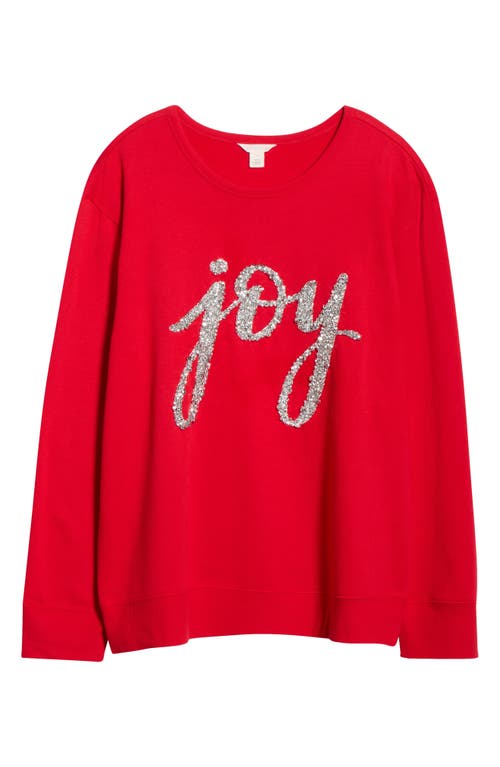 Caslonr Caslon(r) Joy Embellished Cotton Blend Sweatshirt In Red