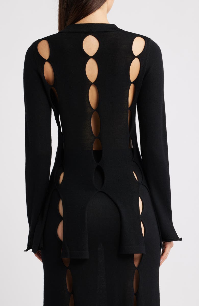 EMILY DAWN LONG River Wool Tunic Cardigan, Alternate, color, Black