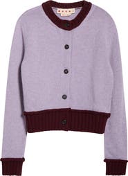 Marni Contrast Trim Wool Blend Cardigan