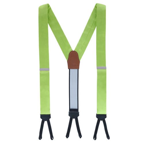 Trafalgar Sutton Solid Color Silk Formal End Suspenders In Light Green