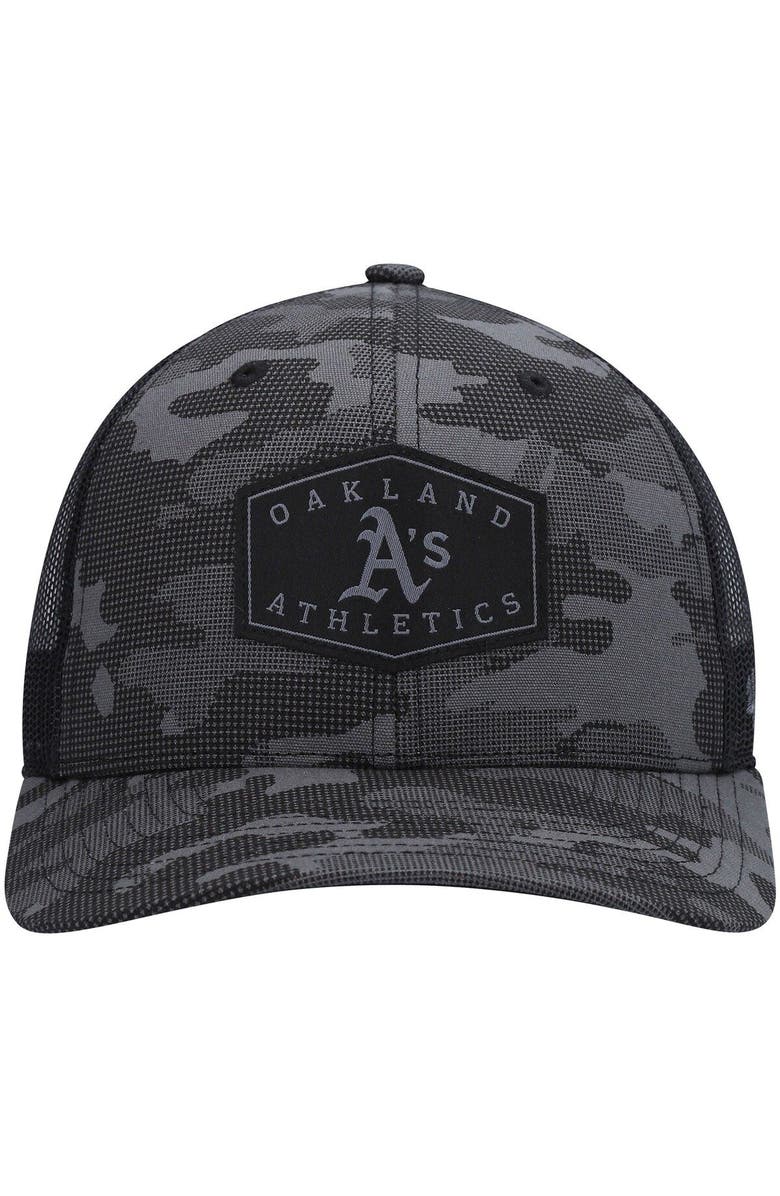'47 Men's '47 Charcoal Oakland Athletics Tonal Camo Convoy Trucker Snapback Hat, Alternate, color, Charcoal