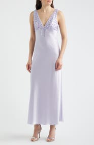 Saylor Serefina Sequin Flower Satin Gown