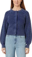 Habitual Washed Cotton Blend Cable Cardigan