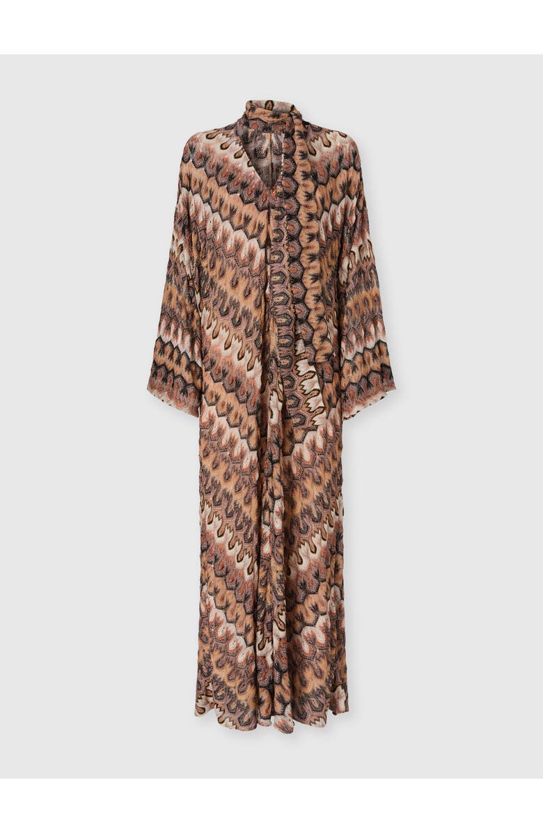 Missoni Long Dress In Viscose Lamé With Removable Sash, Main, color, Tan