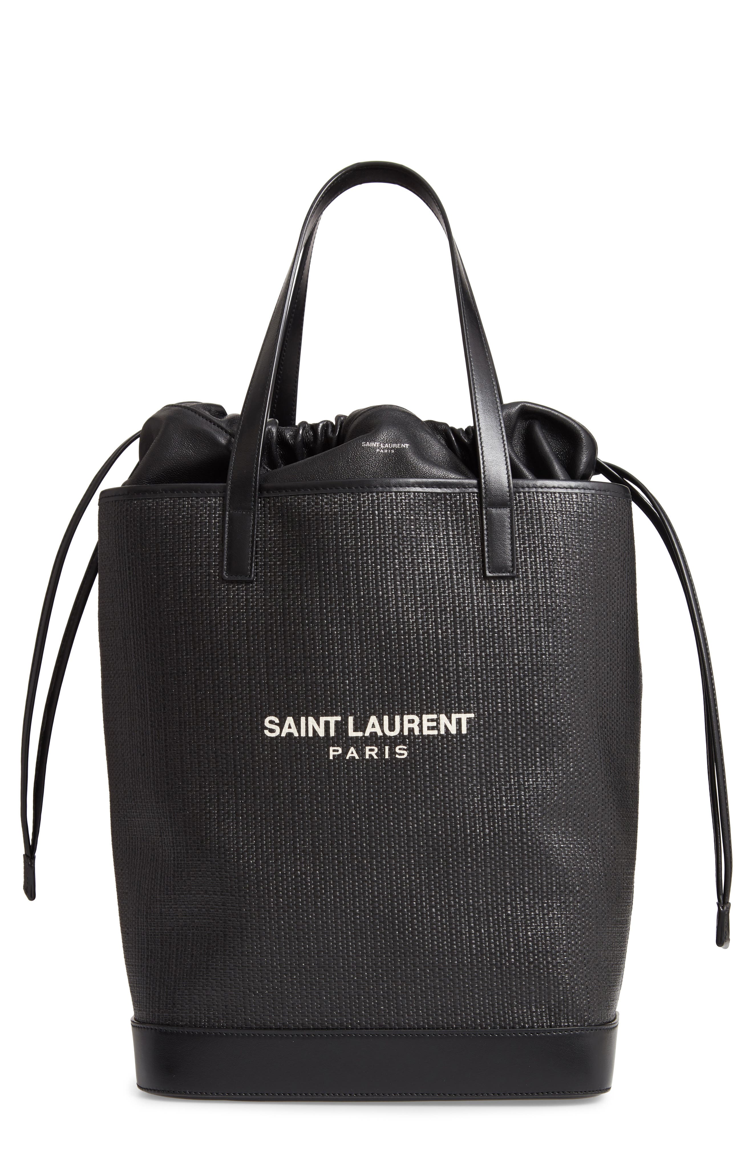 Saint Laurent Teddy Canvas Tote, Main, color, 