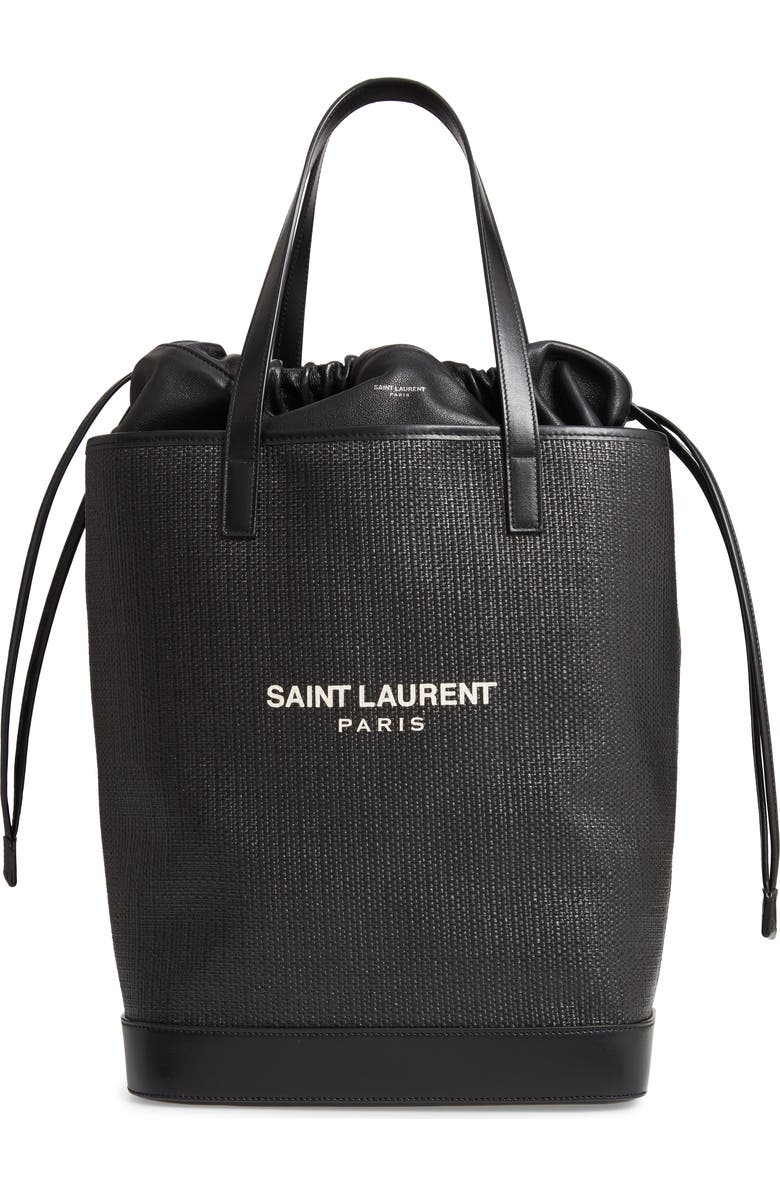 Saint Laurent Teddy Canvas Tote, Main, color,