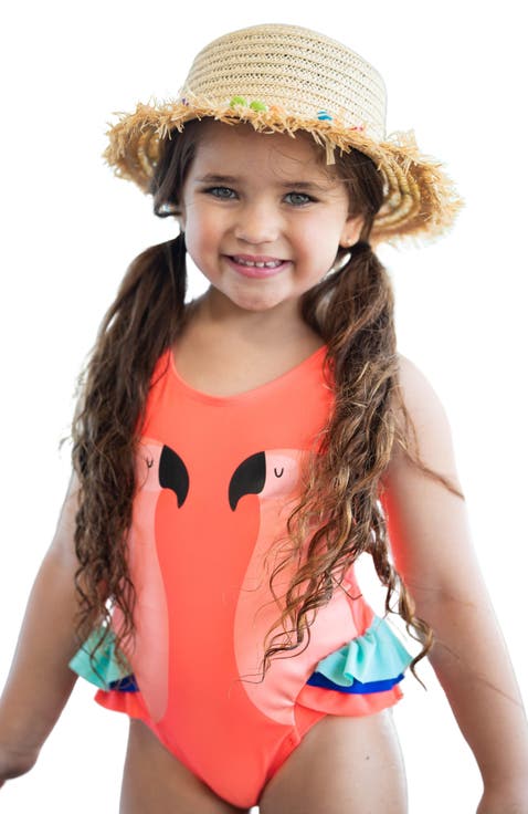 Girls Colorful Parrot One Piece Swimsuit (Toddler, Little Kid & Big Kid)