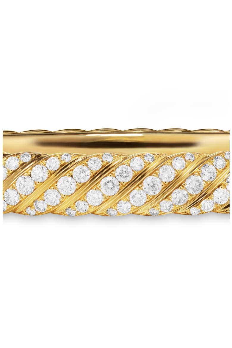 Sculpted Cable Bangle Bracelet in 18K Yellow Gold with Diamonds, 8mm, Alternate, color, DIAMOND/ YELLOW GOLD