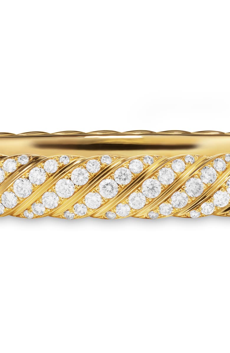 David Yurman Sculpted Cable Bangle Bracelet in 18K Yellow Gold with Diamonds, 8mm, Alternate, color, Diamond/ Yellow Gold