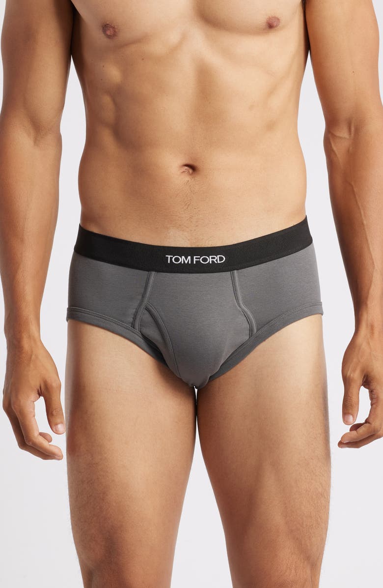TOM FORD Cotton Stretch Jersey Briefs, Main, color, 
