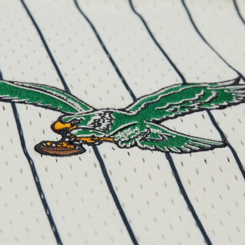 Mitchell & Ness Cream Philadelphia Eagles Vintage Logo Final Seconds Full-button Mesh Top