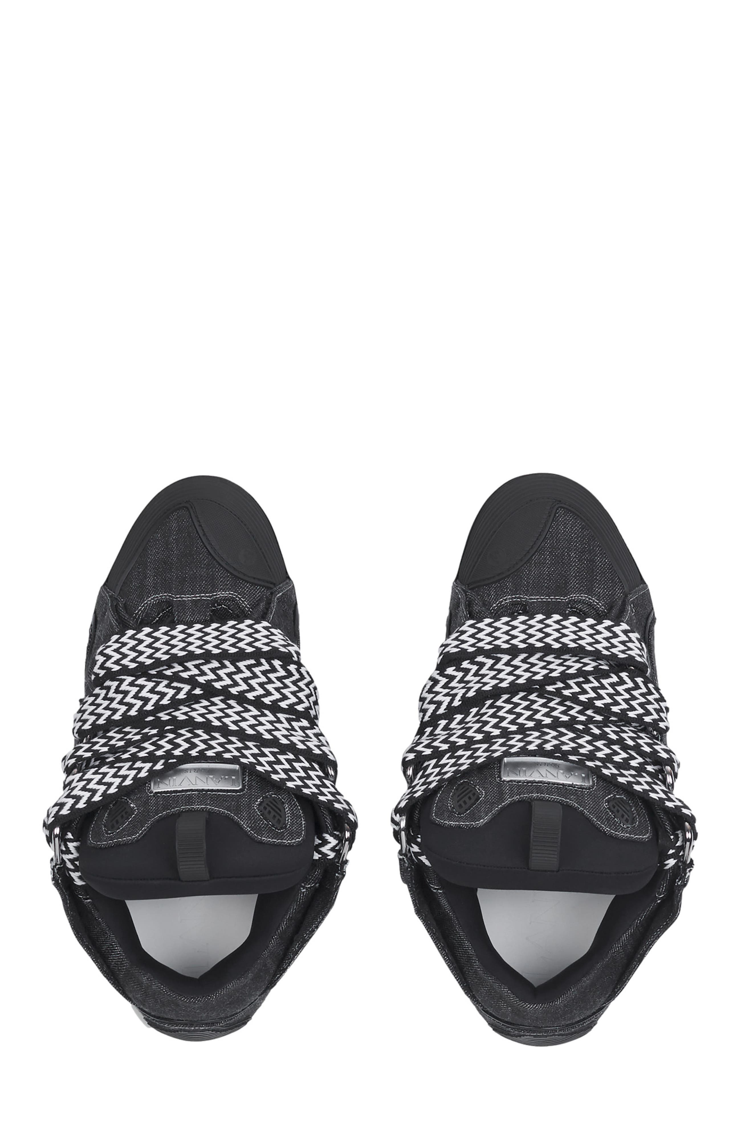 Lanvin CURB SNEAKERS IN DENIM, Alternate, color, 