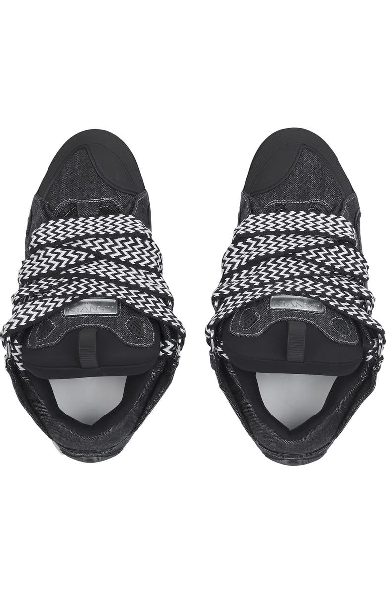 Lanvin CURB SNEAKERS IN DENIM, Alternate, color,