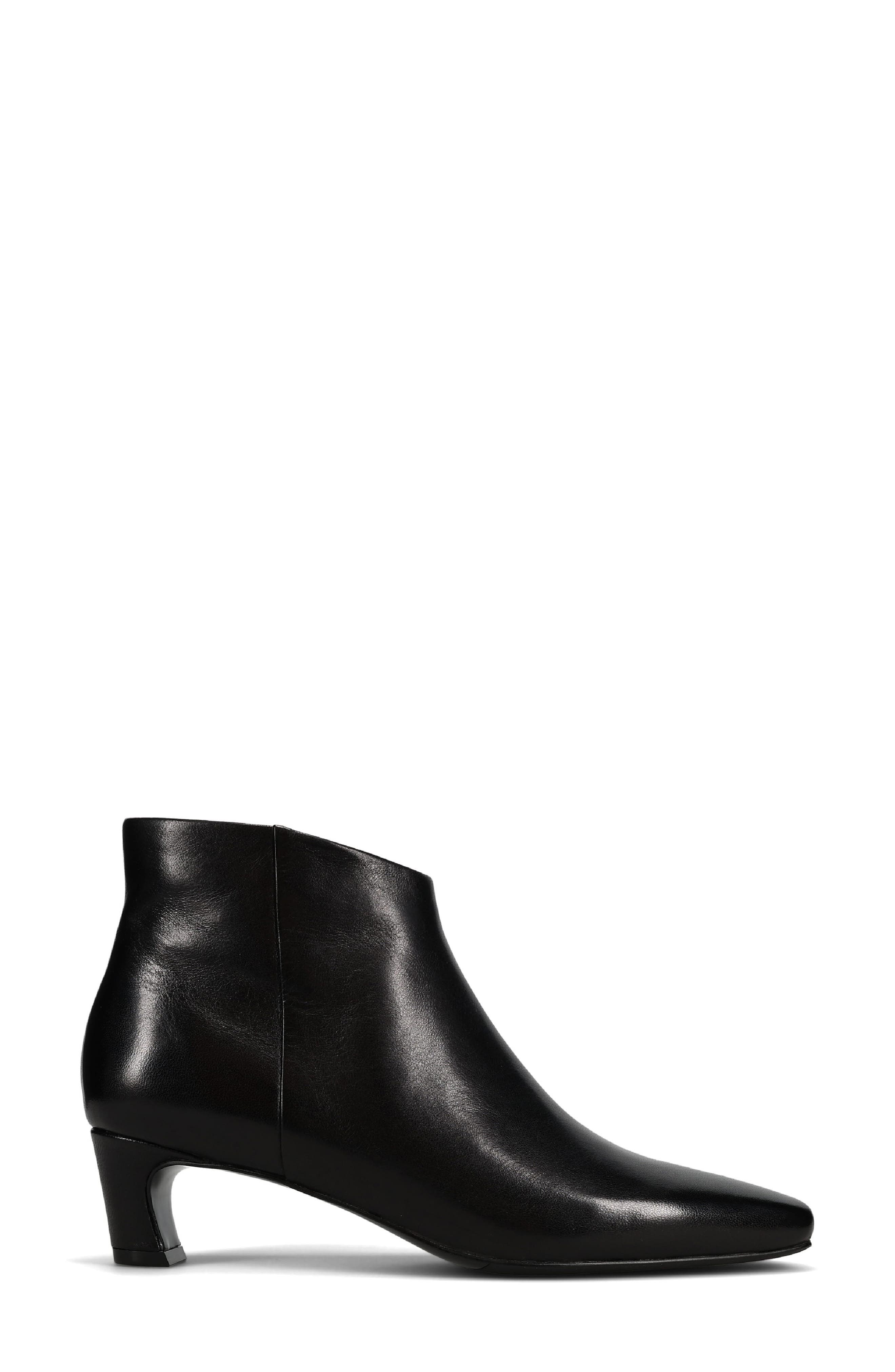 Sadie Leather Bootie, Alternate, color, BLACK