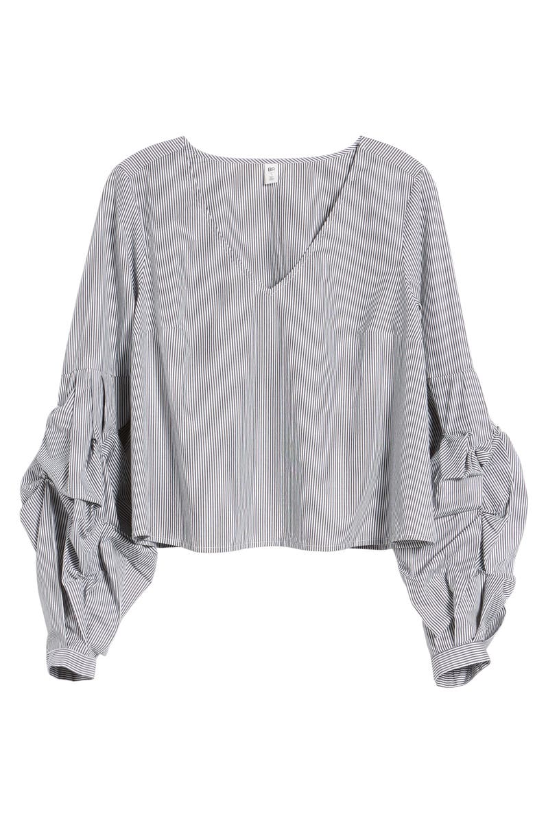 BP. Balloon Sleeve Poplin Blouse, Alternate, color, 