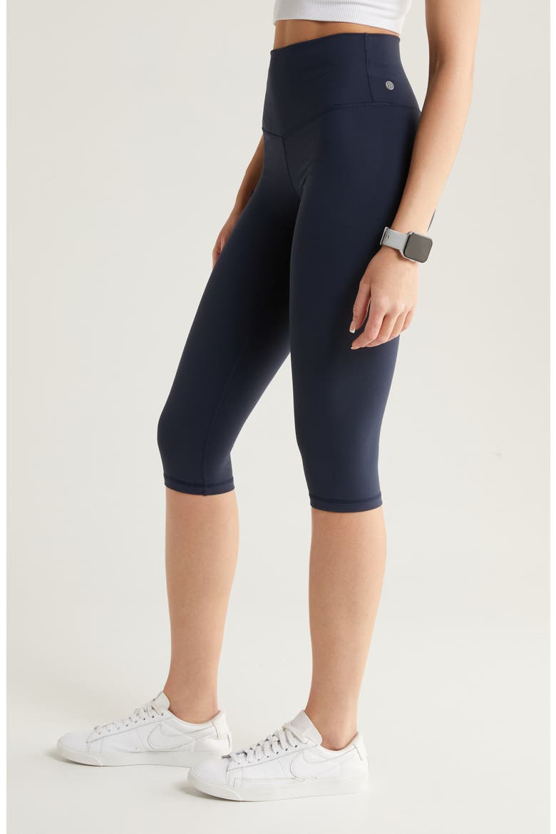 Studio Luxe High Waist Capri Leggings, Alternate, color, NAVY SAPPHIRE