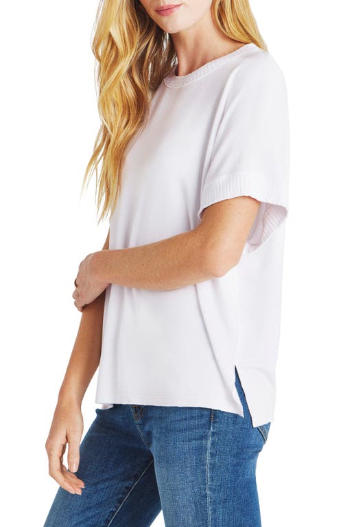 Splendid Supersoft Short Sleeve Sweatshirt In White