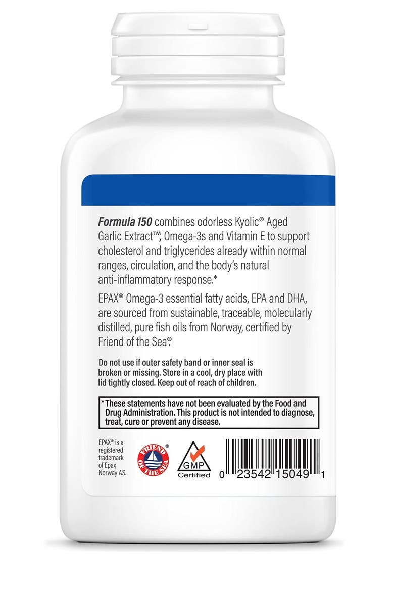 Aged Garlic Extract Formula 150, Cholesterol & Circulation Health, softgels 90 Count, Alternate, color, None