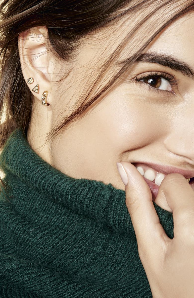 Dana Rebecca Designs 'Emily Sarah' Diamond Pavé Triangle Stud Earrings, Alternate, color, 