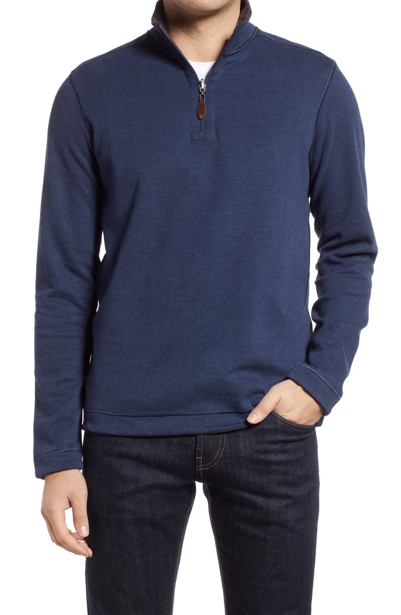 Johnston & Murphy Reversible Quarter Zip Pullover, Main, color, 
