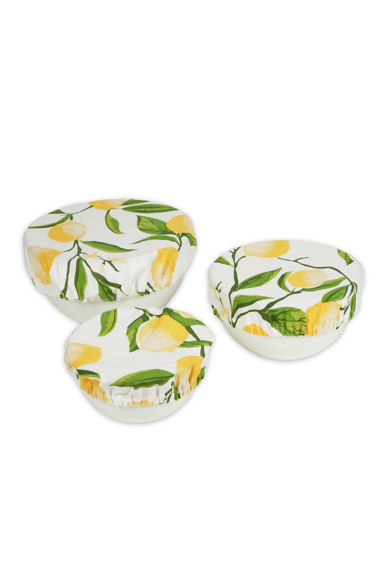 Reusable Cotton Dish Cover Set/3, Main, color, Lemon Bliss