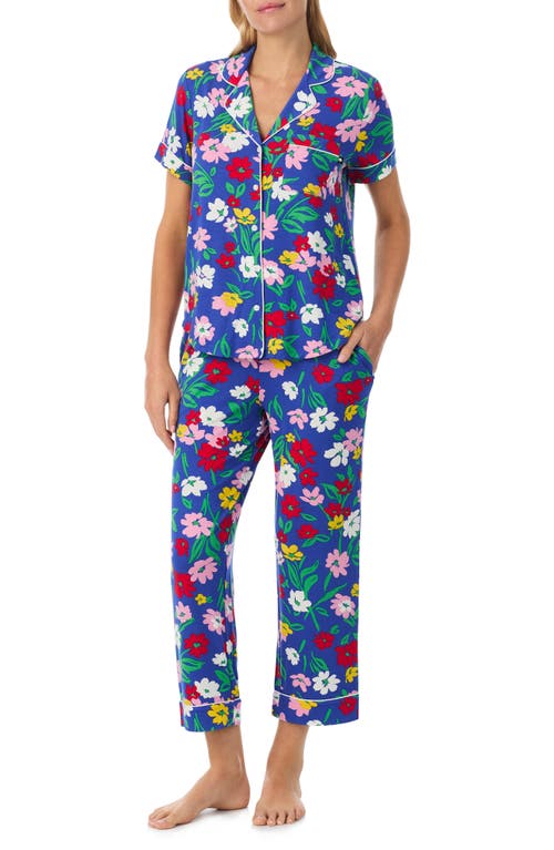 Kate Spade New York Print Crop Pajamas In Blue