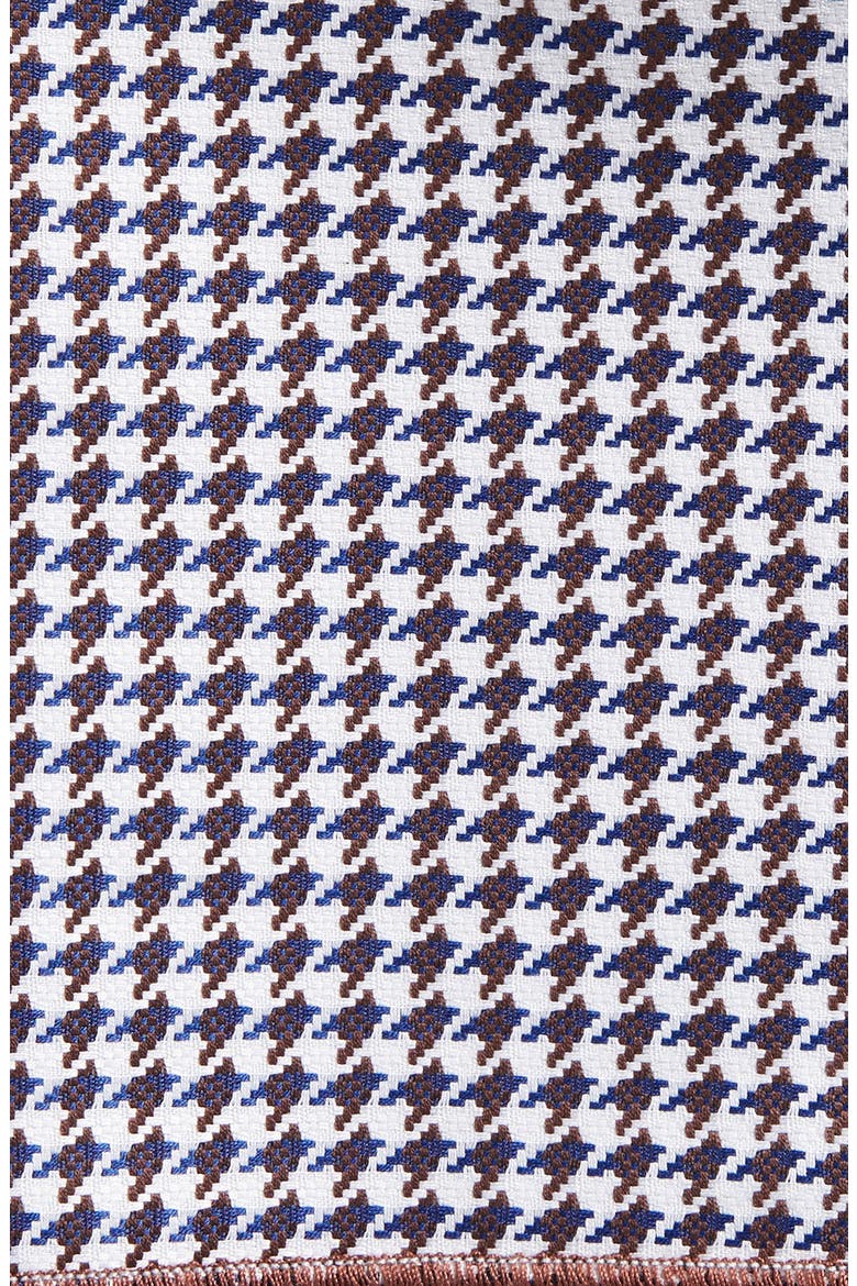 Houndstooth Cotton Pocket Square, Alternate, color, BROWN