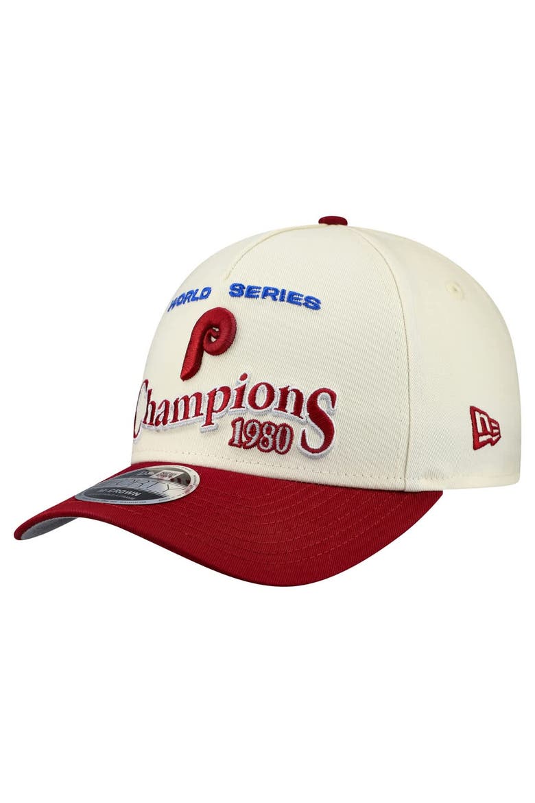 Men's New Era  Cream/Red Philadelphia Phillies World Series 9FORTY M-Crown A-Frame Adjustable Hat, Alternate, color, Cream