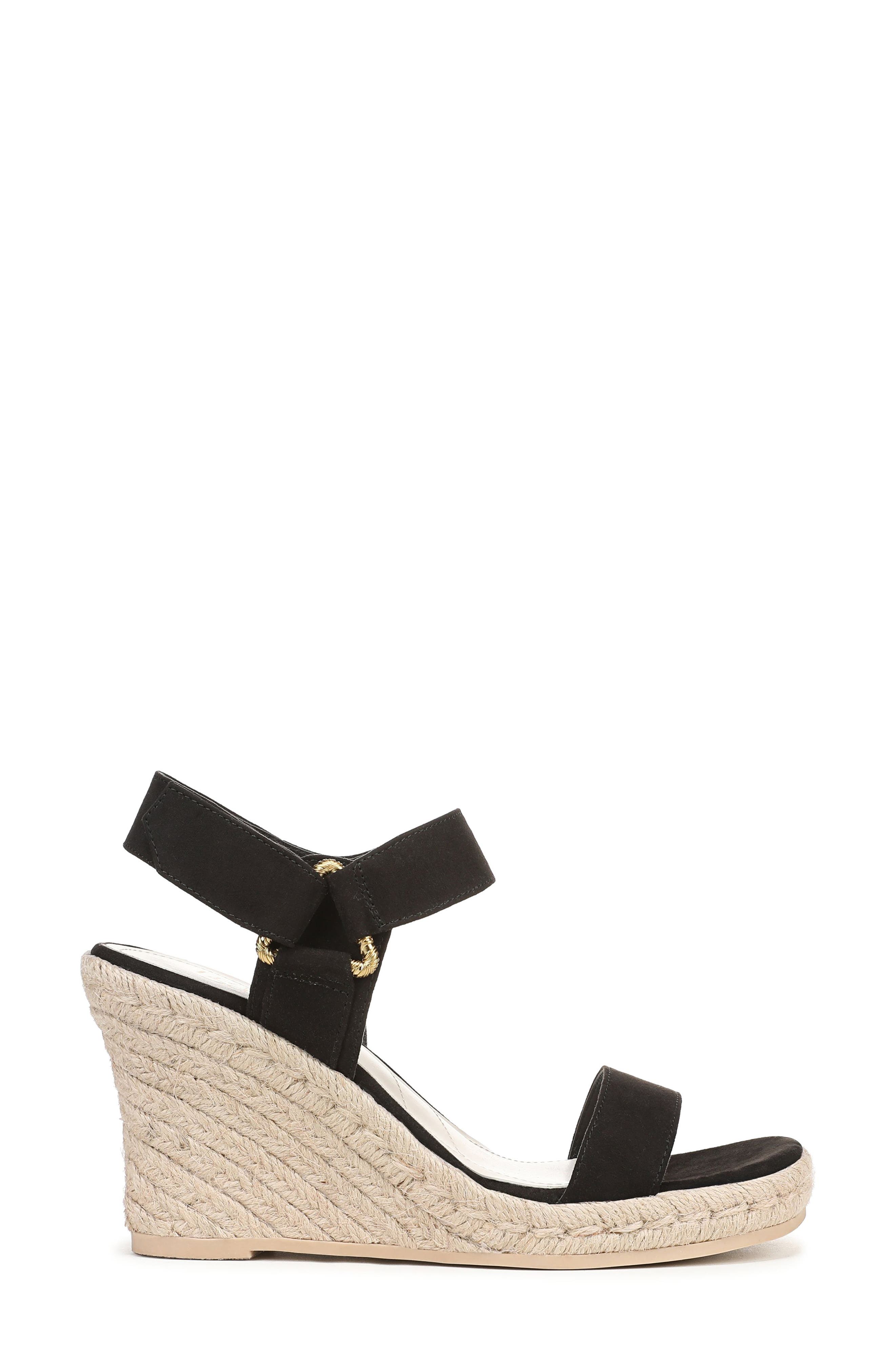 Franco Sarto Nissi Espadrille Wedge Sandal, Alternate, color, Black