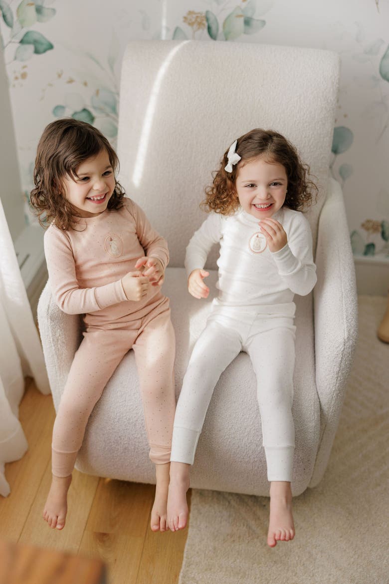 Speckled Bunny Collection - Pajamas, Alternate, color, Ivory/Pink