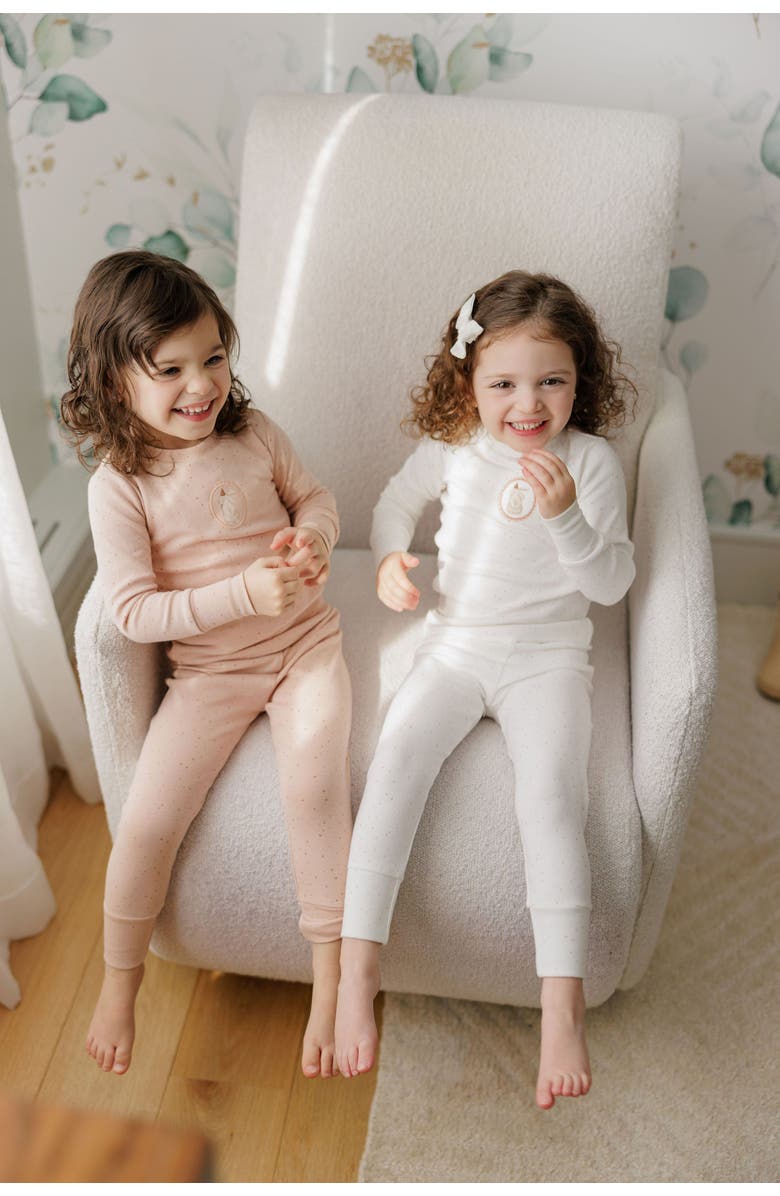 Ely's & Co. Speckled Bunny Collection - Pajamas, Alternate, color, Ivory/Pink