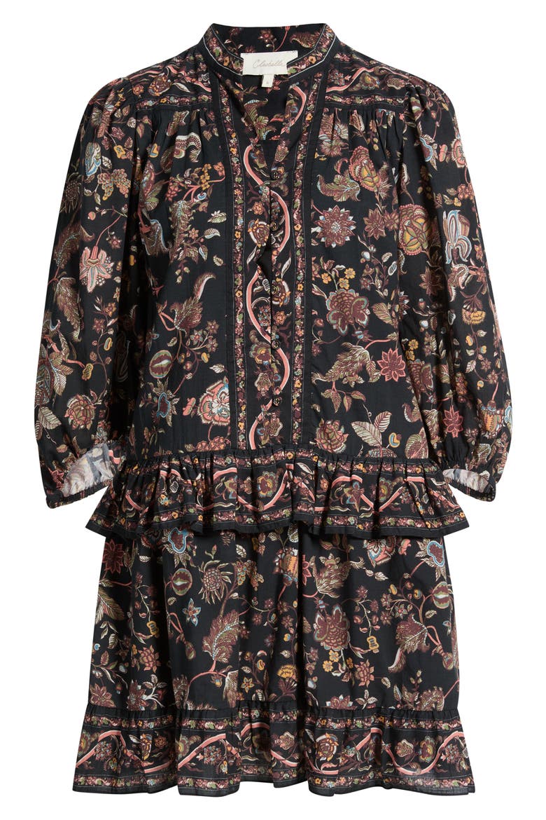 Emily Organic Cotton Minidress, Alternate, color, BOIS PRINT