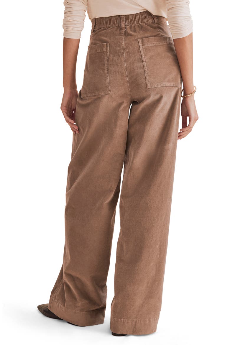 Colette Patch Pocket Wide Leg Corduroy Pants, Alternate, color, TAUPE