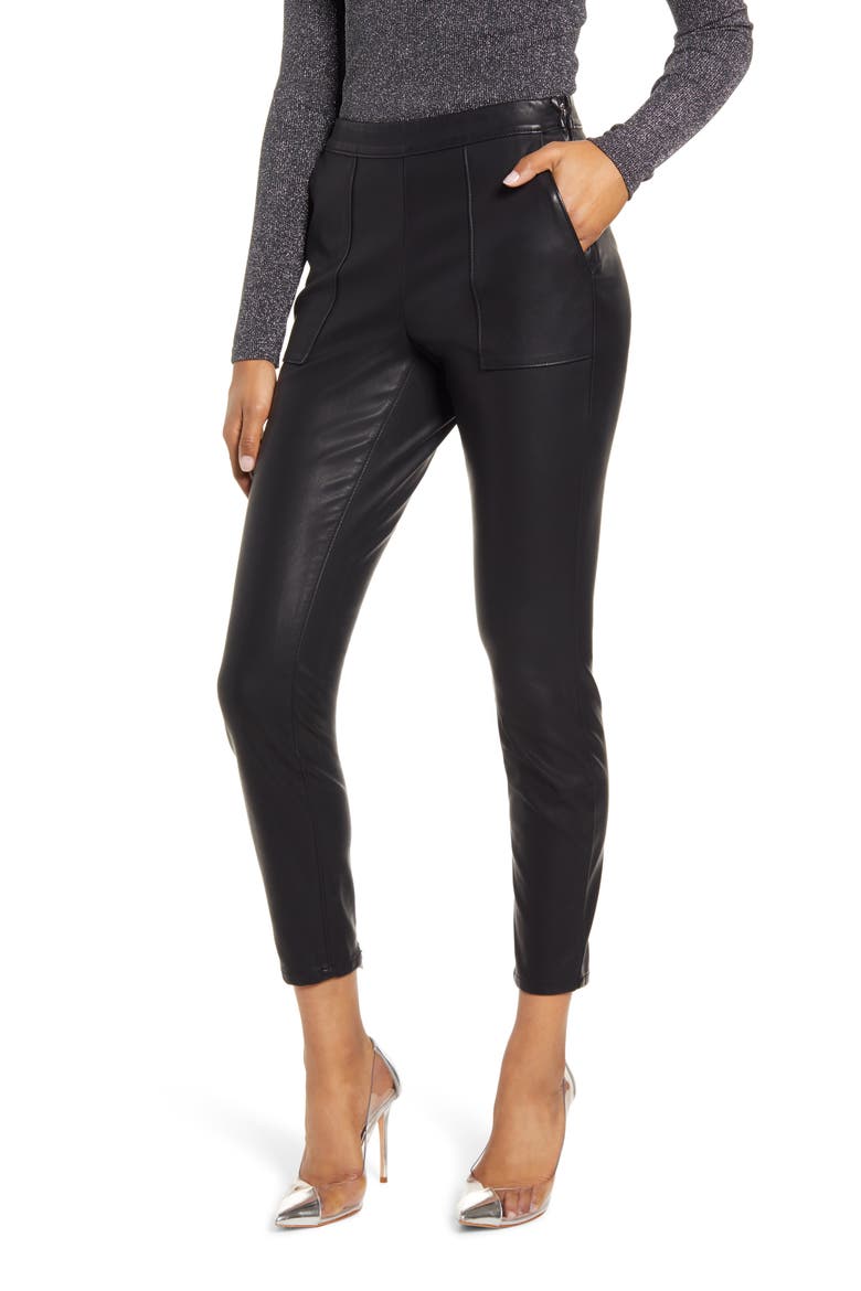 Faux Leather Leggings, Main, color, CARBON