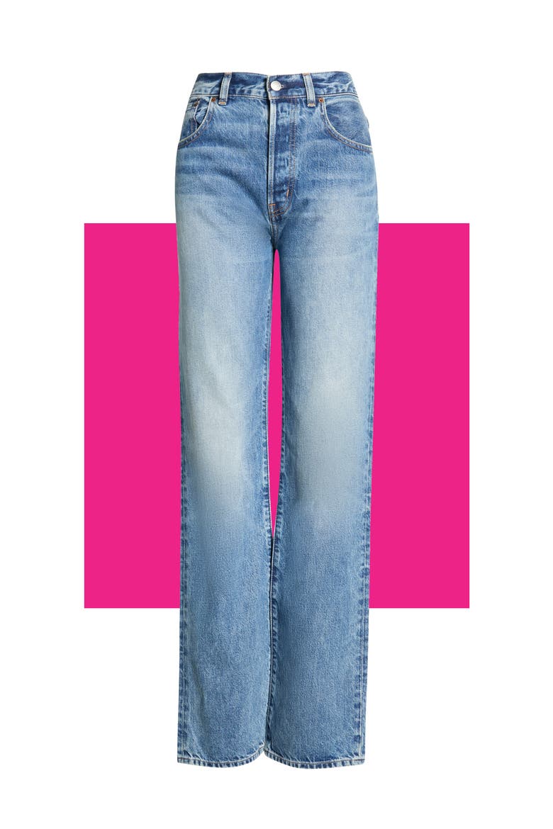 The Longline Straight Jeans, Main, color, ATLIN WASH