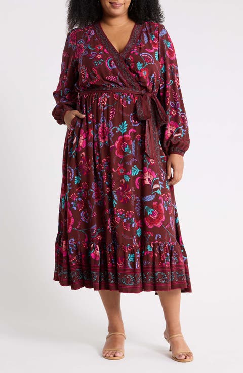 Tory Paisley Mindie Wrap Midi Dress