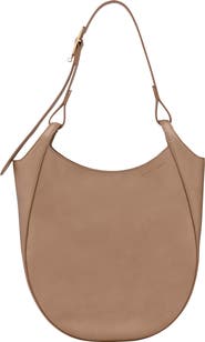 Longchamp Large Le Foulonne Leather Hobo Bag