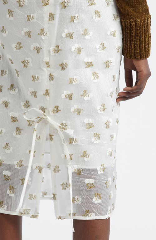 Cecilie Bahnsen Fil Coupé Midi Pencil Skirt In Brown