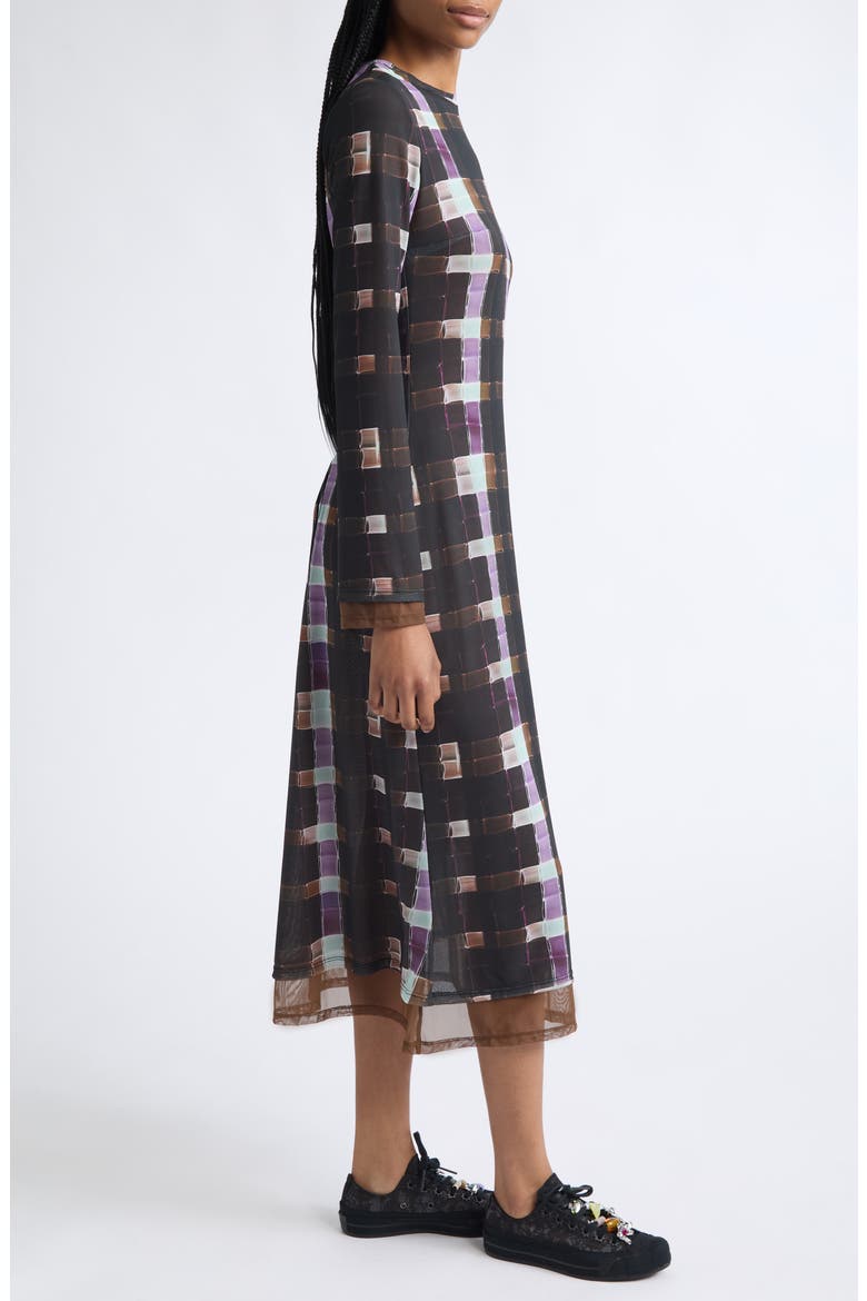 Cardio Yuri Long Sleeve Maxi Dress, Alternate, color, CHOCOLATE PAINTED PLAID