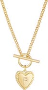 Adornia Initial Heart Toggle Necklace