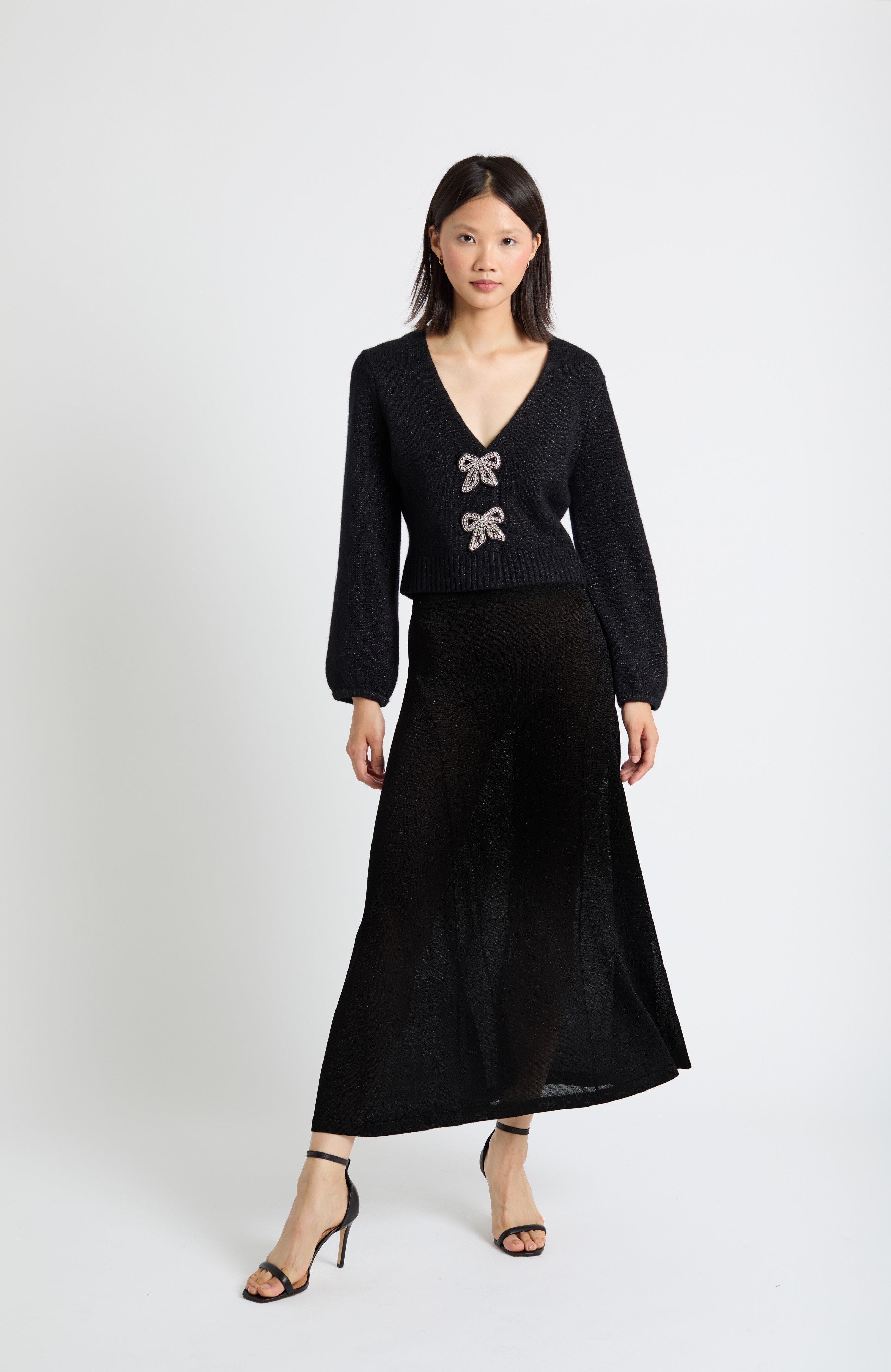 Embelished Bow Cardigan - image 2