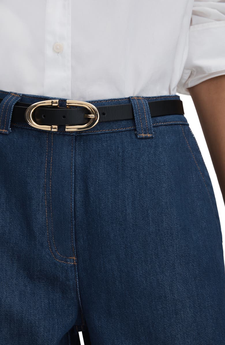 Reiss Olivia High Waist Wide Leg Jeans, Alternate, color, Dark Blue