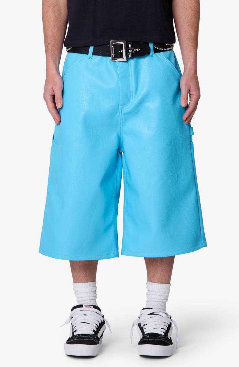 mnml Ultra Baggy Faux Leather Work Shorts, Alternate, color,