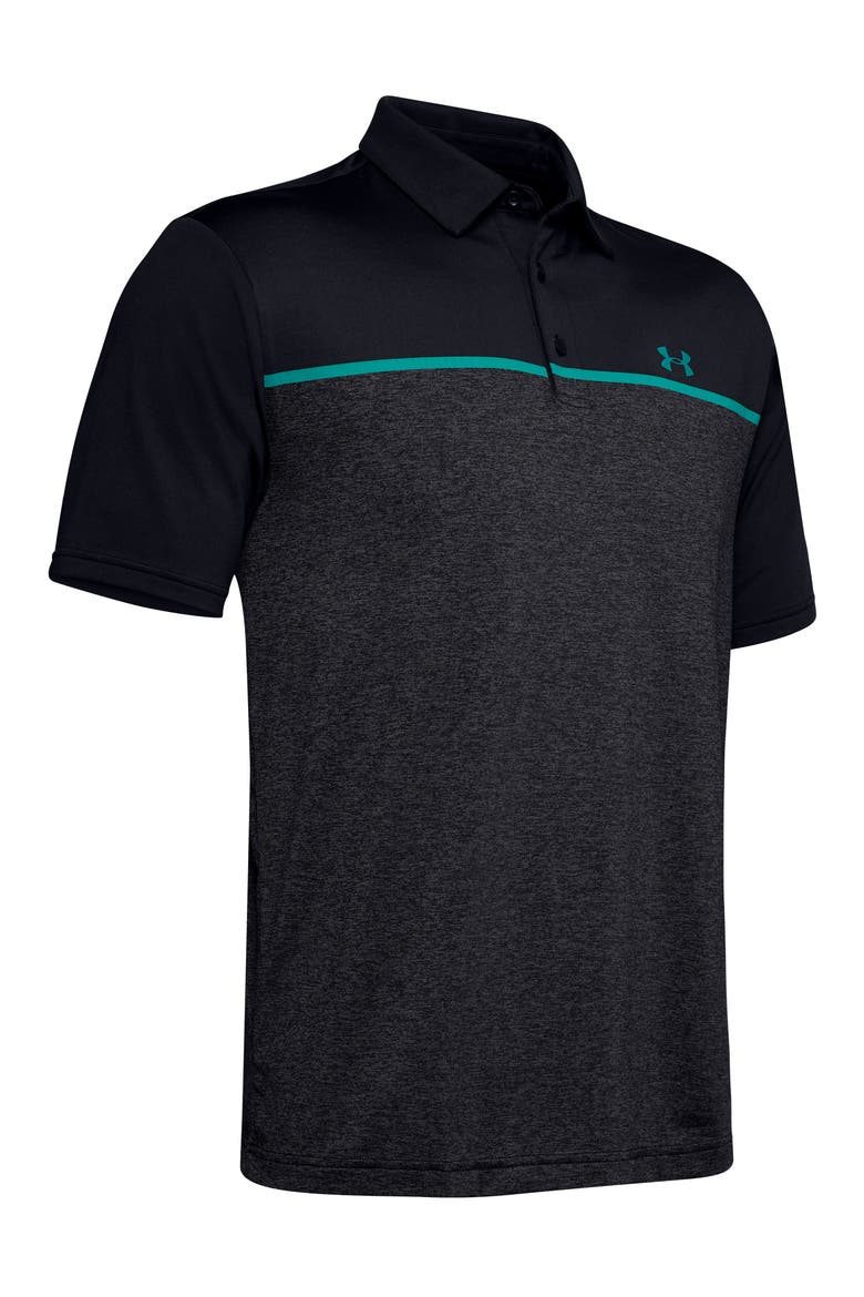 Playoff 2.0 Loose Fit Polo, Alternate, color, BLACK/ TEAL RUSH