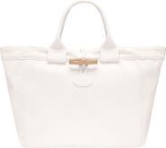 Longchamp Large Le Roseau Cotton Canvas Tote