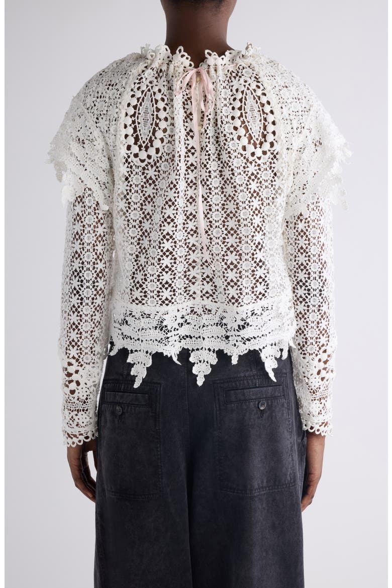 Hyliana Crop Cotton Lace Top, Alternate, color, WHITE