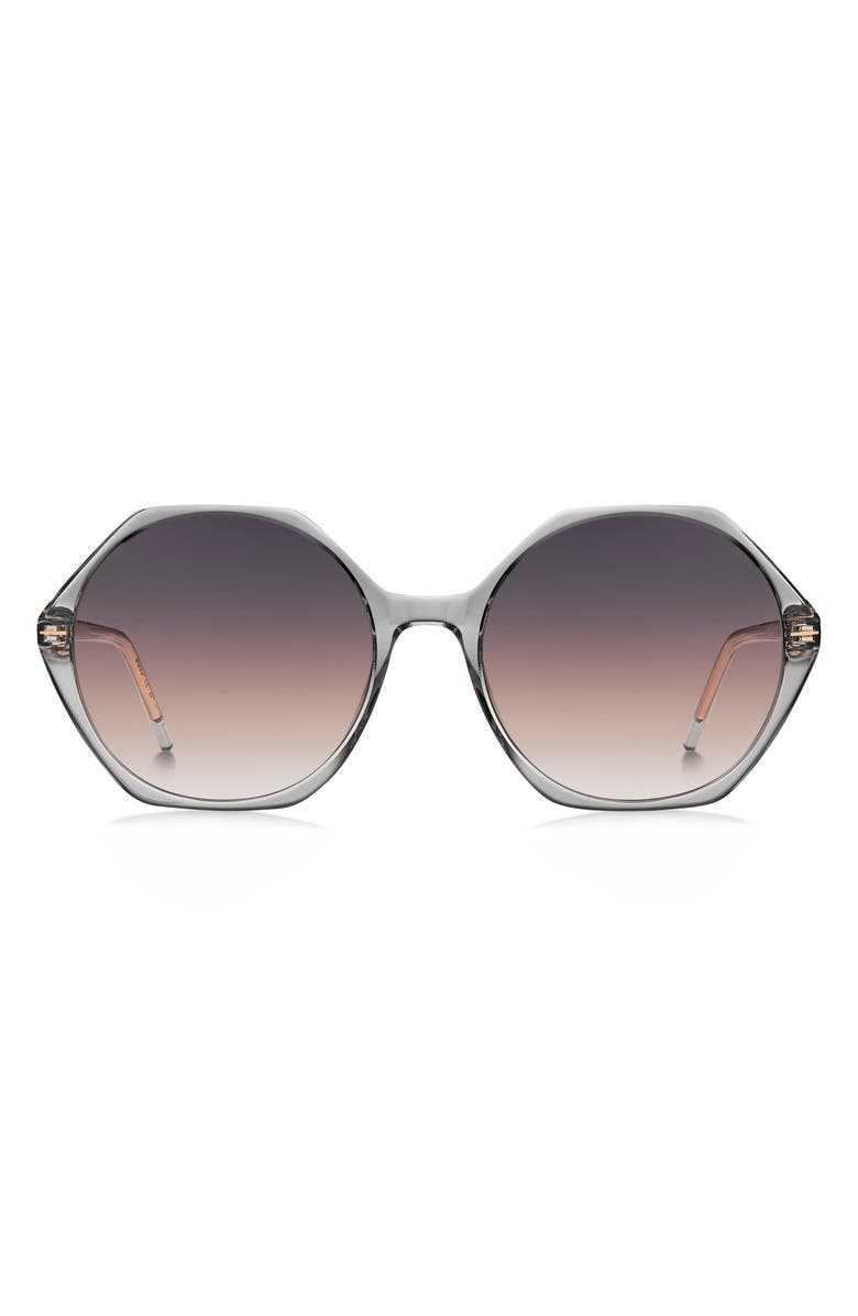 BOSS 56mm Geometric Sunglasses, Main, color, Grey